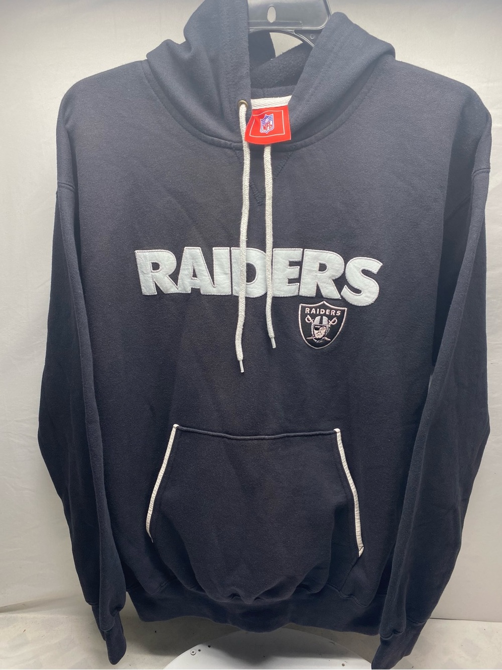 Vintage NFL Oakland Raiders Pullover Hoodie Black Men's Sweatshirt Medium 2002